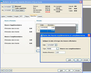 TEPA, la loi en faveur du travail, de l'emploi, et du pouvoir d'achat, prise en compte dans Ciel Paye * et Ciel Paye Evolution * : Enregistrement des heures supplmentaires (4)